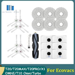 ชุดแปรงหลัก แปรงข้าง ถุงเก็บฝุ่น ผ้าม็อบ อุปกรณ์เสริม สําหรับเครื่องดูดฝุ่นสุญญากาศ Ecovacs Deebot T20 T20MAX T20PRO X1 Omni T10 Omni Turbo 22 ชิ้น