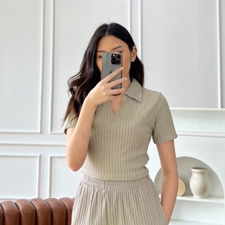Anb - ZPF Wanita เสื้อโปโลแขนสั้นลําลอง ผ้าถัก แฟชั่นสําหรับผู้หญิง