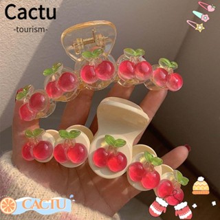 Cactu กิ๊บติดผม พลาสติก ลายเชอร์รี่ ปู หวานแหวว แฟชั่น สําหรับผู้หญิง