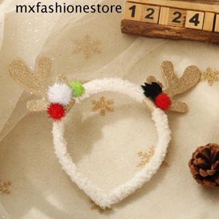 Mxfashione ที่คาดผม ผ้ากํามะหยี่ขนนิ่ม ลายคริสต์มาส เครื่องประดับ สําหรับเด็กผู้หญิง