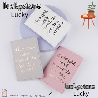 Lucky ปกหนังสือเดินทาง พิมพ์ลายตัวอักษร เรียบง่าย