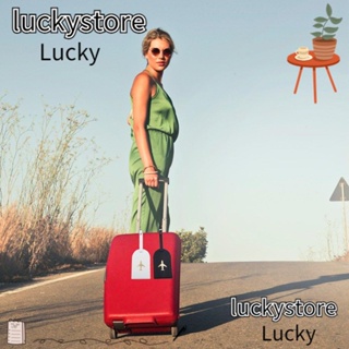 Lucky ป้ายแท็กหนัง แบบพกพา อุปกรณ์เสริม สําหรับกระเป๋าเดินทาง