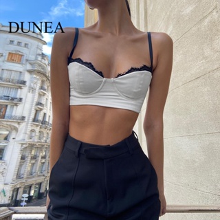 Dunea เสื้อกล้ามสั้น เปิดไหล่ข้างเดียว เซ็กซี่ สําหรับผู้หญิง