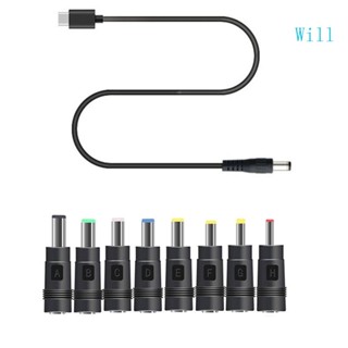 Will 8in1 สายเคเบิล USB C PD เป็น 12V 3 5 4 0 4 8 5 5 มม. สําหรับเราเตอร์กล้อง More12 V