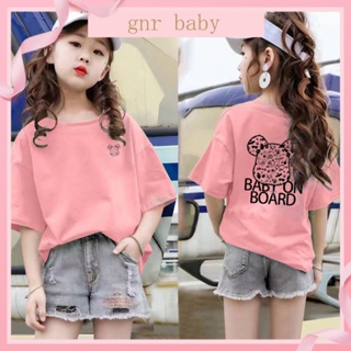 🍓GNR BABY🍋เสื้อยืดแขนสั้น ทรงหลวม สไตล์เกาหลี สําหรับเด็กผู้หญิง อายุ 3-12 ปี