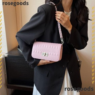 Rosegoods1 กระเป๋าถือ กระเป๋าสะพายไหล่ สะพายข้าง หนัง Pu ความจุสูง สีพื้น แฟชั่นสําหรับเด็กผู้หญิง