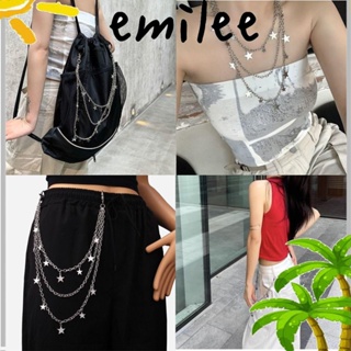 Emilee สายโซ่คล้องเอว จี้รูปดาวห้าแฉก ผีเสื้อ สองชั้น ประดับพู่ สไตล์ฮิปฮอป สําหรับผู้หญิง