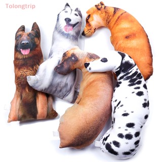 Tolongtrip&gt; หมอนอิงโซฟา ผ้าฝ้าย ลายการ์ตูนลูกสุนัข 3D สําหรับตกแต่งบ้าน