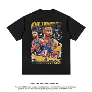 ฤดูร้อน 2023ผ้าฝ้าย 100%COTTONเสื้อยืดแขนสั้น สกรีนลาย Stephen Curry size S-5XL