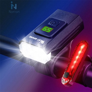 West BIKING ไฟท้ายจักรยาน LED 350LM 150mAh 6 โหมด Type-C ชาร์จ USB [Norton.th]