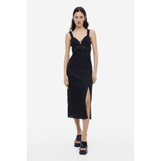 H&amp;M  Woman Linen dress with broderie anglaise 1159799_1