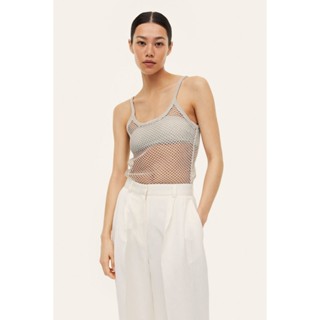 H&amp;M  Woman Glittery hole-knit strappy top 1182293_1