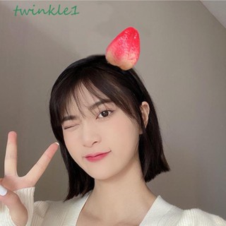 Twinkle1 ที่คาดผมผลไม้จําลอง สตรอเบอร์รี่ มะนาว น่ารัก หรูหรา ตลก กันลื่น สําหรับผู้หญิง