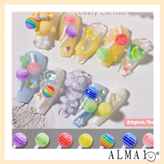 Alma จี้อมยิ้ม อะคริลิค คละแบบ สําหรับตกแต่งเล็บ DIY 20 ชิ้น