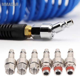 MMADAR 6PCS ตัวเชื่อมต่อท่ออากาศสแตนเลส 1/4in-18 NPT เกลียวตัวผู้ตัวเมีย Quick Connect Fittings