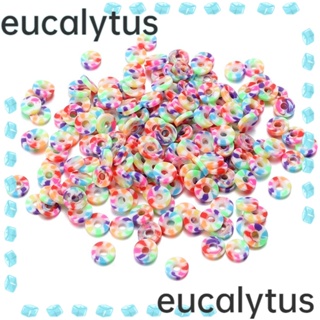 Eucalytus1 ลูกปัดดินโพลิเมอร์ สีรุ้ง 6 มม. หลากสี สําหรับทําเครื่องประดับ สร้อยข้อมือ DIY 2000 ชิ้น