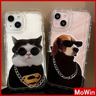 Mowin - เข้ากันได้สำหรับ เคสไอโฟน เคสไอโฟน11 เคส iphone 11 เคสใสระลอกน้ำกันกระแทกนุ่มใส Cool Cat Dog สวมแว่นกันแดดเข้ากันได้กับ iPhone 13 Pro max 12 Pro Max 11 XR XS 7 8