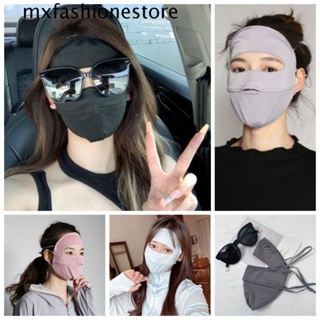 Mxfashione หน้ากาก ผ้าเรยอน กันแดด ป้องกันรังสียูวี สีพื้น เหมาะกับฤดูร้อน สําหรับเดินป่ากลางแจ้ง