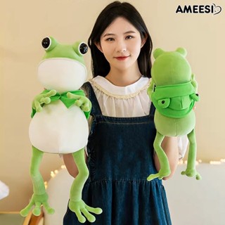 หมอนตุ๊กตานุ่ม รูปการ์ตูนกบ Ameesi ตาโตน่ารัก ขายาว สีเขียว ของขวัญวันเกิด สําหรับเด็กผู้หญิง