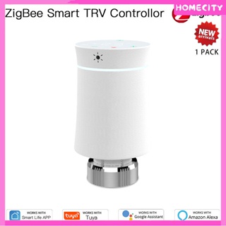 [พร้อม] Tuya Zigbee3.0 Smart Thermostat Radiator Actuator Valve Smart Programmable Trv Temperature Controller Voice Control ทำงานร่วมกับ Alexa Google Home