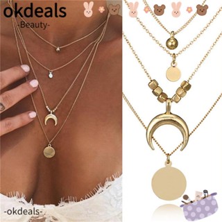 Okdeals สร้อยคอโช้คเกอร์ หลายชั้น สไตล์โบฮีเมียน สําหรับผู้หญิง