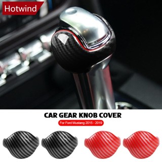 Hotwind ฝาครอบเกียร์ คาร์บอนไฟเบอร์ สีแดง สีดํา สําหรับ Ford Mustang 2015-2019 M4R8 2 ชิ้น