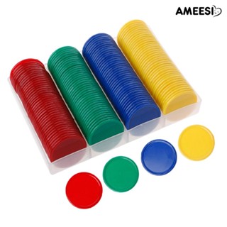 Ameesi ชิปนับตัวเลข ทรงกลม 4 สี 160 ชิ้น ต่อชุด สําหรับเล่นเกม พร็อพงานเลี้ยง