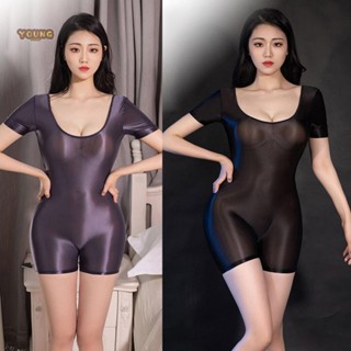 【พร้อมส่ง】บอดี้สูท ชุดนอน คอยู เปิดหลัง ยืดหยุ่นสูง ฟรีไซซ์ สําหรับผู้หญิง