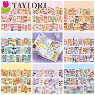 Taylor1 สติกเกอร์กระดาษ ลายการ์ตูนกระต่าย หมีน่ารัก สําหรับตกแต่งสมุดไดอารี่ หนังสือ DIY 50 ชิ้น ต่อเล่ม