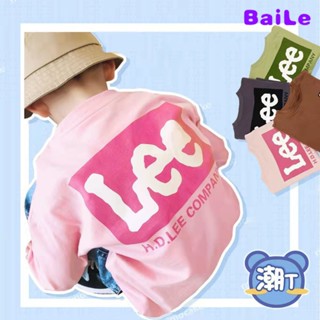 [Baile Little Forest] เสื้อยืดแขนยาว ผ้าฝ้ายแท้ แบบบาง แฟชั่นฤดูใบไม้ผลิ และฤดูใบไม้ร่วง สําหรับเด็กผู้ชาย