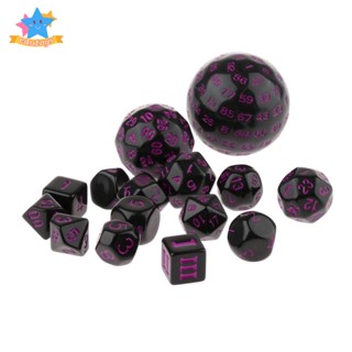 [Edstars] Polyhedral ชุดเกมโต๊ะ RPG D30 D24 D20 D16 D12 D10 D8 D7 D5 D4 สําหรับเล่นเกม 15 ชิ้น