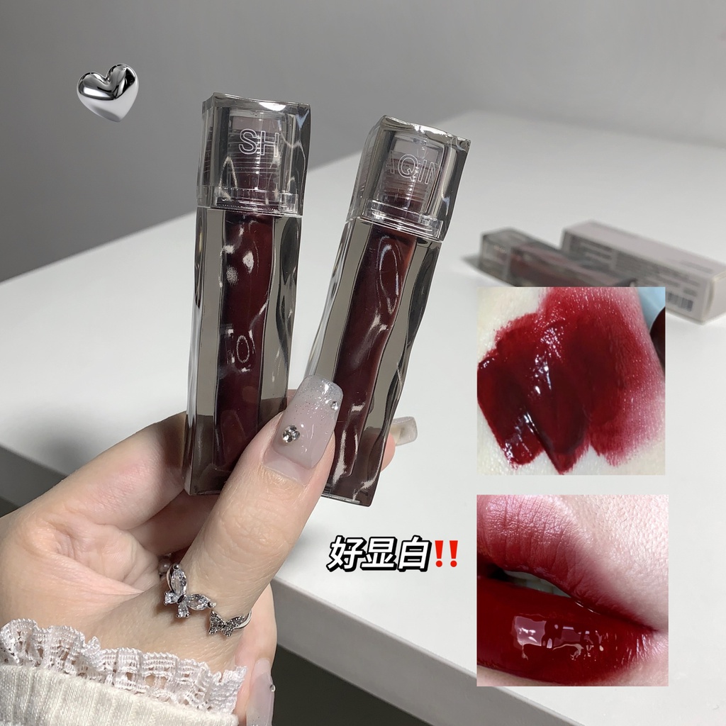 Rose lip glaze ลิปสติก เคลือบเงา ชุ่มชื้น ไม่จางหาย ไม่ติดถ้วย ฟิล์มแห้งเร็ว ลิปสติกนักเรียน สาว ราคาไม่แพง แต่งหน้า ริมฝีปาก ติดทนนาน กันน้ํา