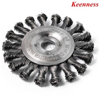 KEENNESS แปรงล้อถักเปียขดลวดเหล็ก 4"X1/2X16 เส้นลวดสปริงพิเศษถักเปียขนาดใหญ่ ขัดกินชิ้นงานได้เร็ว เยี่ยม