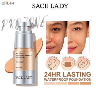 SACE LADY Waterproof Liquid Foundation Full Coverage Concealer 24H Lasting Oil-control Face Cosmetics Ultra Matte Base Makeup ↑Eele