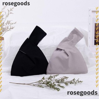 Rosegoods1 กระเป๋าช้อปปิ้ง ผ้าฝ้าย ผูกปม ข้อมือ
