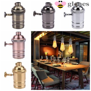 Glenes ลูกบิดสวิตช์โคมไฟ อลูมิเนียม E27 220V ทนความร้อนสูง ทนทาน สไตล์วินเทจ สําหรับห้องครัว