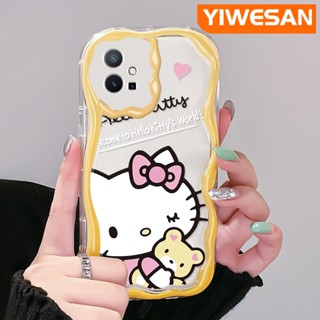 เคสโทรศัพท์มือถือใส แบบนิ่ม ลายการ์ตูนหมี และแมว กันกระแทก สําหรับ vivo y55 y75 5G y55s 2023 y33s 2023 y33e y52t y30 t1 5G iqoo z6