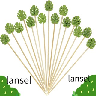 Lansel ไม้เสียบไม้ไผ่ แบบใช้แล้วทิ้ง 4 นิ้ว สําหรับเสียบผลไม้ บาร์บีคิว แกะ 100 ชิ้น