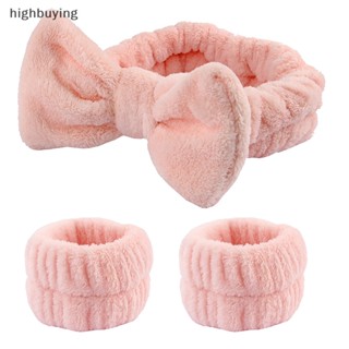 [highbuying] สายรัดข้อมือ กันน้ํา ดูดซับน้ํา ล้างหน้า สปา ห้องน้ํา สําหรับผู้หญิง พร้อมส่ง