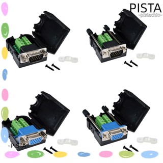 Pista VGA ขั้วต่อเชื่อมบัดกรี 15pins 3+6 VGA ปลั๊ก 15 Pin ประเภทน็อต พร้อมสกรูเชลล์ ประเภทตัวผู้ และตัวเมีย สําหรับหน้าจอคอมพิวเตอร์