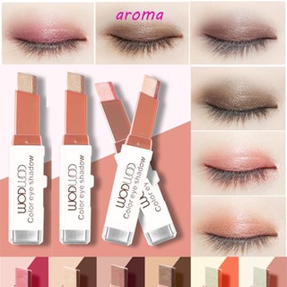 Aroma อายแชโดว์ แบบแท่ง สองสี กันเหงื่อ ไล่โทนสี กํามะหยี่ เครื่องสําอาง แต่งตา