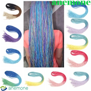 Anemone Zizi ผมถักเปียสังเคราะห์ แบบบาง สีรุ้ง สไตล์แอฟริกัน