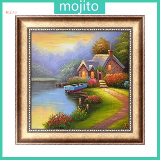 Mojito ภาพจิตรกรรมปักครอสสติตช์ ลายบ้านทิวทัศน์ 5D DIY สําหรับตกแต่งบ้าน