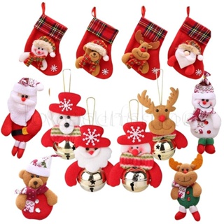 [ Christmas ] [Merry Christmas] จี้ตุ๊กตาซานตาคลอส สโนว์แมน กวางเอลก์ สําหรับตกแต่งบ้าน ต้นคริสต์มาส