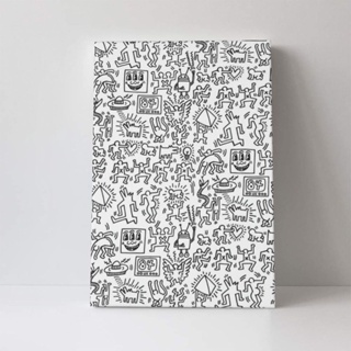 Keith Haring ภาพวาดผ้าใบ ตกแต่งผนังบ้าน โปสเตอร์ศิลปะ ของขวัญสําหรับเด็กผู้ชาย และเด็กผู้หญิง ห้องนอน