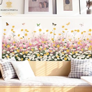 Habitatport สติกเกอร์ไวนิล ลายพืช สําหรับตกแต่งผนังบ้าน ห้องนั่งเล่น