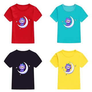 Qihang Treasure KPOP doodles truz เสื้อยืดแขนสั้น ทรงหลวม ระบายอากาศ สําหรับเด็กผู้ชาย และเด็กผู้หญิง