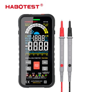 Habotest HT116 มัลติมิเตอร์ดิจิทัล นับ 9999 ช่วงอัตโนมัติ 1000V 10A โอห์ม Hz ประจุกระแสไฟ True RMS Smart Multitester