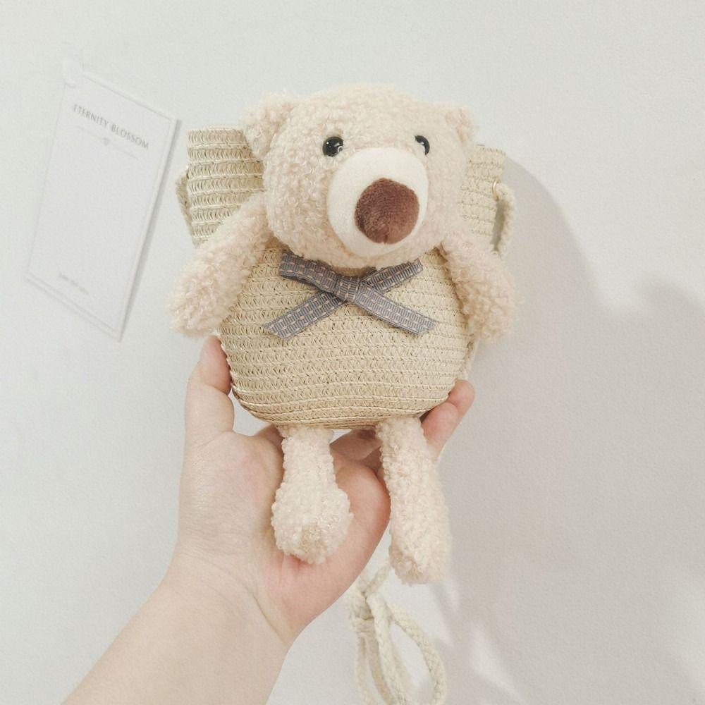 Maile 1PCS กระเป๋าสะพายกระต่ายน่ารักหมีฟางเด็กฤดูร้อน - รูปที่ 5