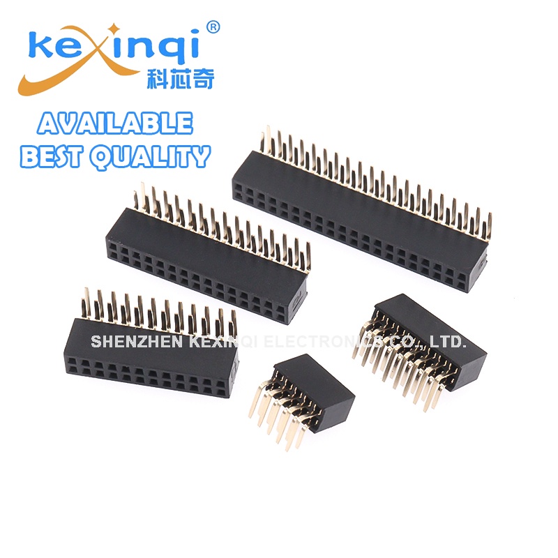 10pcs 1.27MM Spacing PCB Board Tolerance psitions คู่แถวหญิงหญิง Bend 90 องศาซ็อกเก็ต 2 * 2 P 3P 4P 